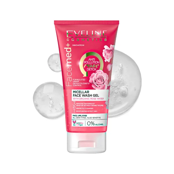 Eveline Cosmetics Facemed+ Micellar Face Wash Gel With Organic Rose Water 150 ml